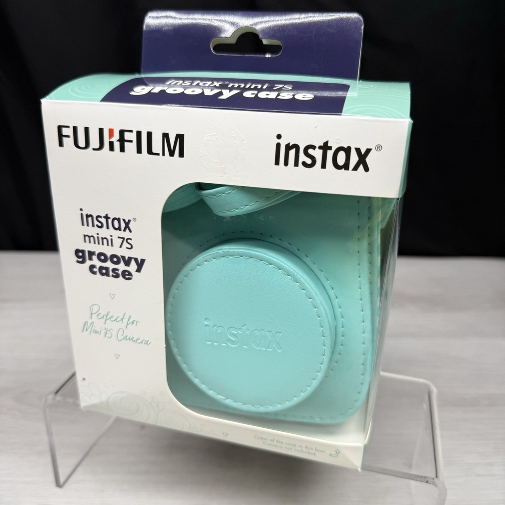 New Fujifilm instax mini 7s Groovy Case Blue Green Mint Argyle Camera Carry Case